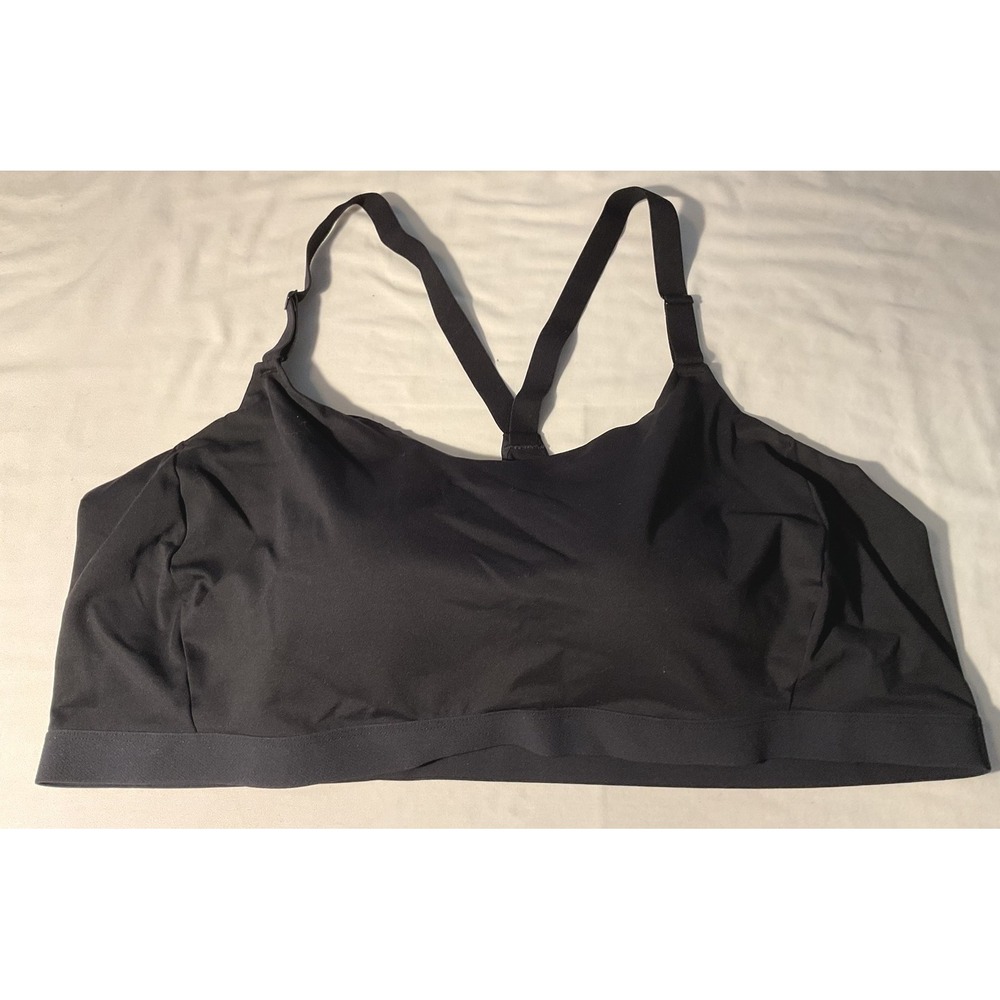 Old Navy Active Powersoft Go-Dry Sports Bra Black 4X Adjustable Racerback